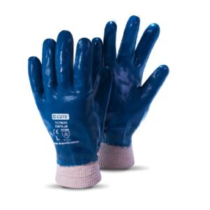 GUANTE NITRILO LISO PUÑO TEJIDO