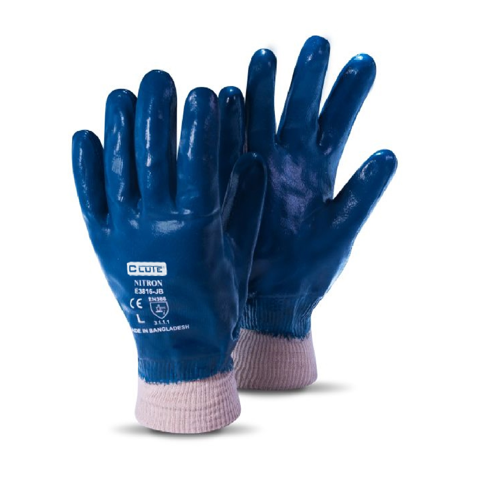 GUANTE NITRILO LISO PUÑO TEJIDO