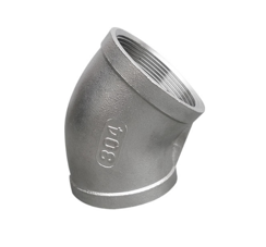 CODO X 45° AC. INOX. 150 LBS. ROSCADO